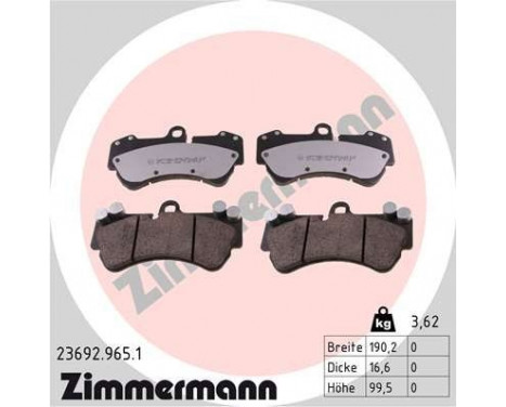 Brake Pad Set, disc brake rd:z 23692.965.1 Zimmermann