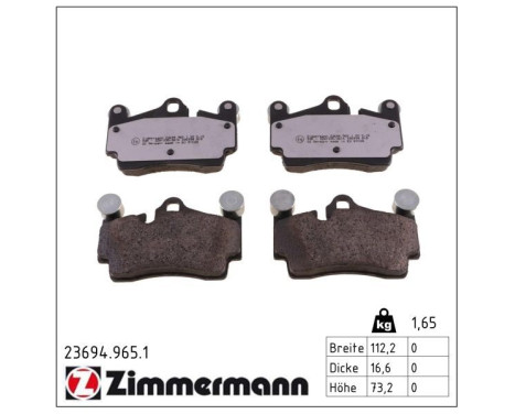 Brake Pad Set, disc brake rd:z 23694.965.1 Zimmermann, Image 2
