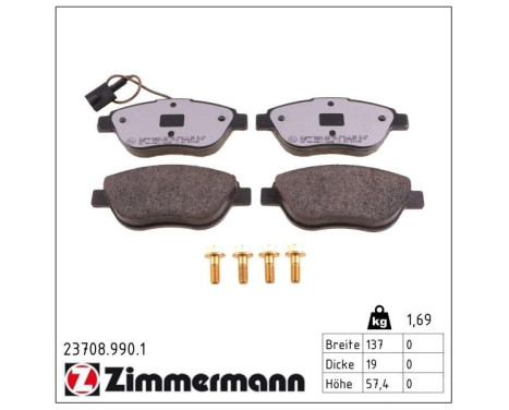 Brake Pad Set, disc brake rd:z 23708.990.1 Zimmermann, Image 2