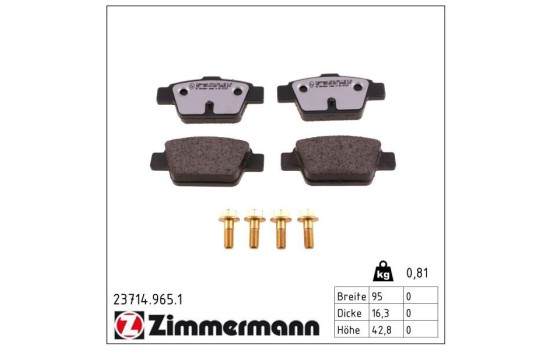 Brake Pad Set, disc brake rd:z 23714.965.1 Zimmermann, Image 2