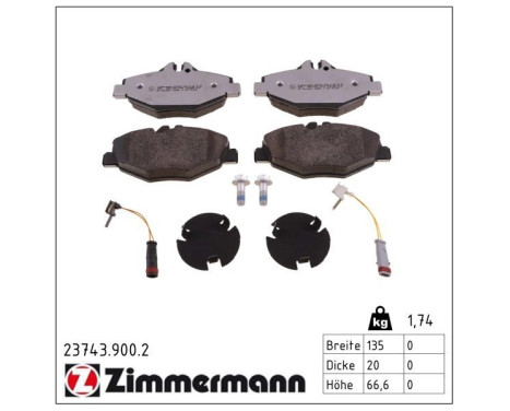 Brake Pad Set, disc brake rd:z 23743.900.2 Zimmermann, Image 2