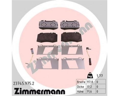 Brake Pad Set, disc brake rd:z 23745.975.2 Zimmermann