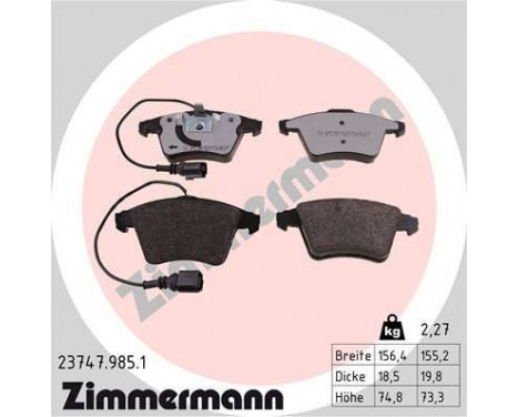 Brake Pad Set, disc brake rd:z 23747.985.1 Zimmermann