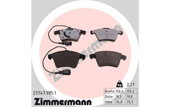 Brake Pad Set, disc brake rd:z 23747.985.1 Zimmermann