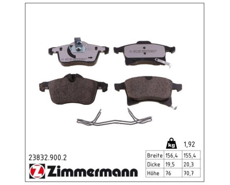 Brake Pad Set, disc brake rd:z 23832.900.2 Zimmermann, Image 2