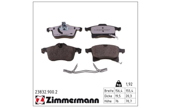 Brake Pad Set, disc brake rd:z 23832.900.2 Zimmermann, Image 2