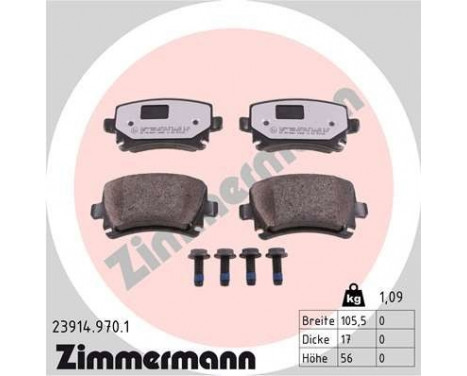 Brake Pad Set, disc brake rd:z 23914.970.1 Zimmermann, Image 2