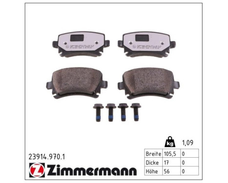 Brake Pad Set, disc brake rd:z 23914.970.1 Zimmermann, Image 3