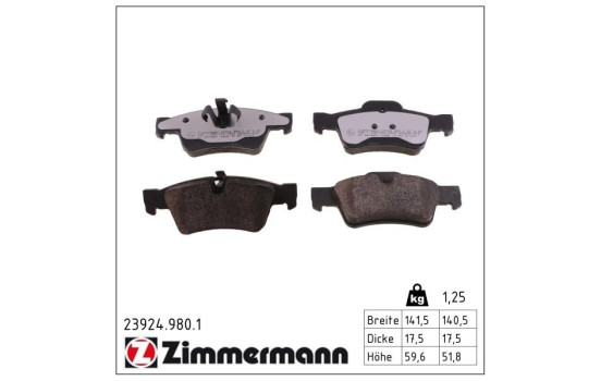 Brake Pad Set, disc brake rd:z 23924.980.1 Zimmermann, Image 2