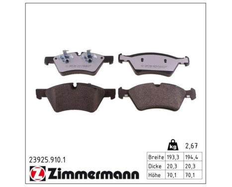 Brake Pad Set, disc brake rd:z 23925.910.1 Zimmermann, Image 2