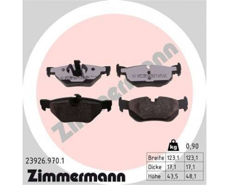 Brake Pad Set, disc brake rd:z 23926.970.1 Zimmermann