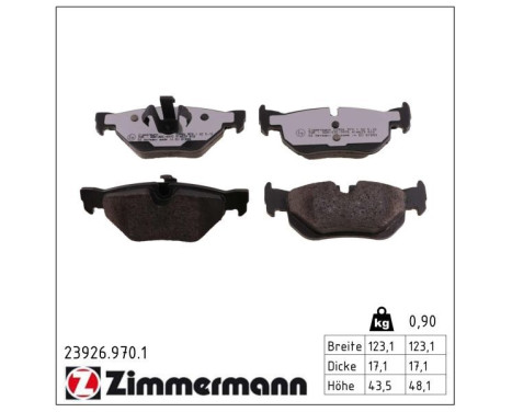 Brake Pad Set, disc brake rd:z 23926.970.1 Zimmermann, Image 2