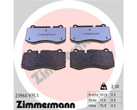 Brake Pad Set, disc brake rd:z 23960.975.1 Zimmermann