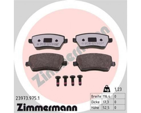 Brake Pad Set, disc brake rd:z 23973.975.1 Zimmermann