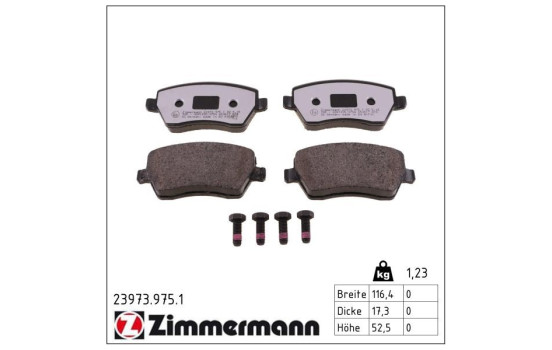 Brake Pad Set, disc brake rd:z 23973.975.1 Zimmermann, Image 2