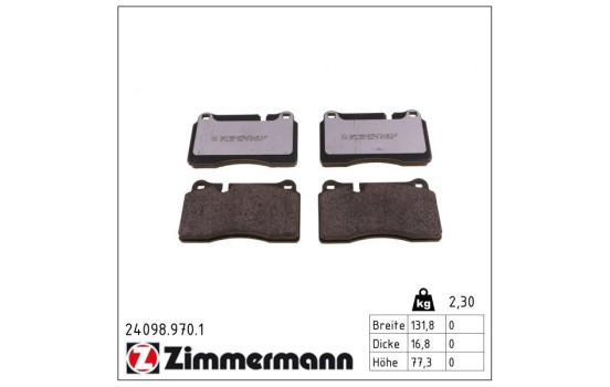 Brake Pad Set, disc brake rd:z 24098.970.1 Zimmermann, Image 2