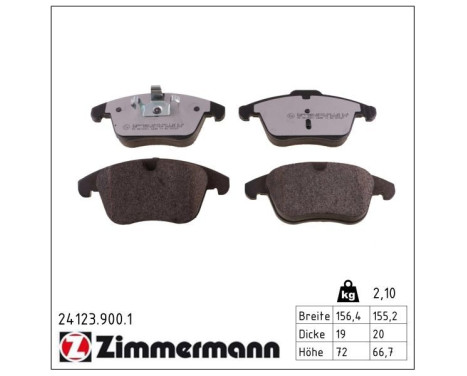 Brake Pad Set, disc brake rd:z 24123.900.1 Zimmermann, Image 2