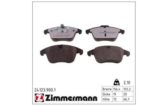 Brake Pad Set, disc brake rd:z 24123.900.1 Zimmermann, Image 2