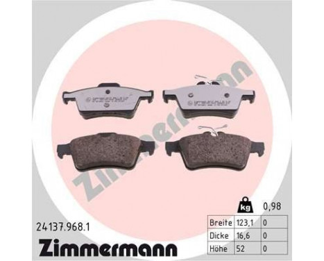 Brake Pad Set, disc brake rd:z 24137.968.1 Zimmermann, Image 3