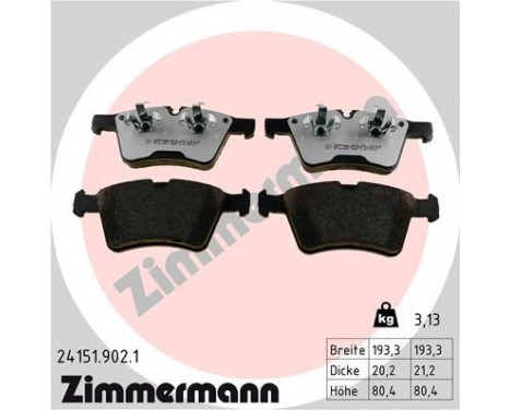 Brake Pad Set, disc brake rd:z 24151.902.1 Zimmermann