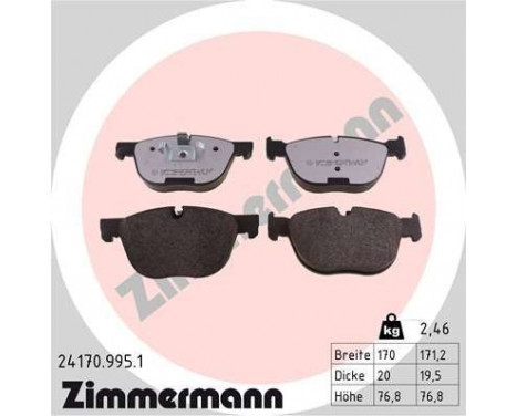 Brake Pad Set, disc brake rd:z 24170.995.1 Zimmermann