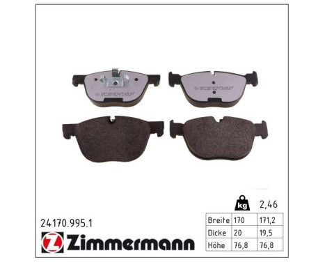 Brake Pad Set, disc brake rd:z 24170.995.1 Zimmermann, Image 2