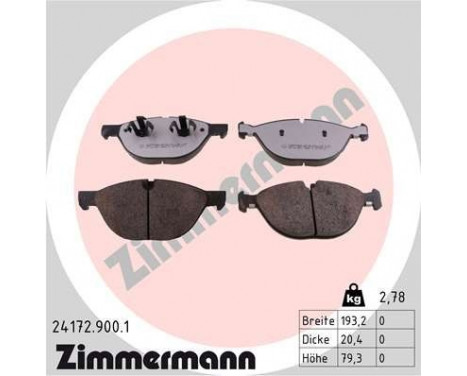 Brake Pad Set, disc brake rd:z 24172.900.1 Zimmermann