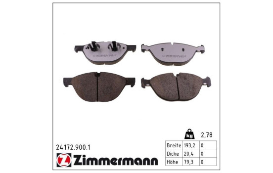 Brake Pad Set, disc brake rd:z 24172.900.1 Zimmermann, Image 2