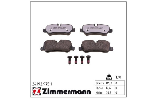 Brake Pad Set, disc brake rd:z 24192.975.1 Zimmermann, Image 2