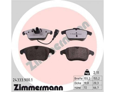 Brake Pad Set, disc brake rd:z 24333.900.1 Zimmermann