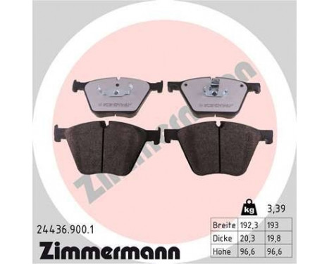 Brake Pad Set, disc brake rd:z 24436.900.1 Zimmermann