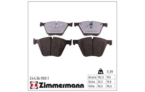 Brake Pad Set, disc brake rd:z 24436.900.1 Zimmermann, Image 2