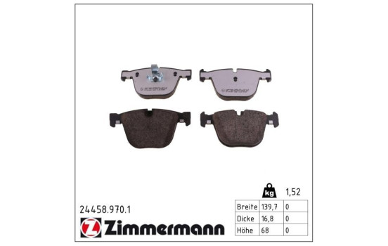 Brake Pad Set, disc brake rd:z 24458.970.1 Zimmermann, Image 2