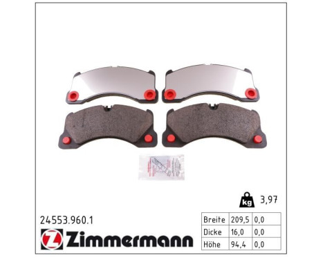 Brake Pad Set, disc brake rd:z 24553.960.1 Zimmermann, Image 2