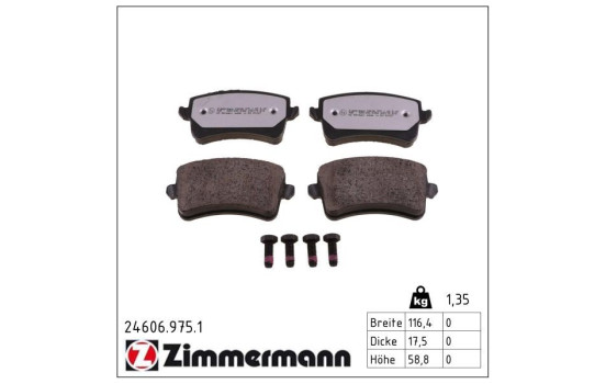 Brake Pad Set, disc brake rd:z 24606.975.1 Zimmermann, Image 2