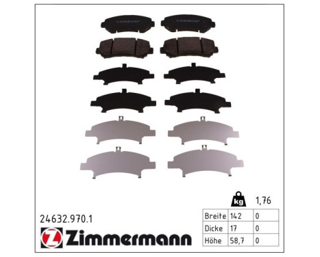 Brake Pad Set, disc brake rd:z 24632.970.1 Zimmermann, Image 2