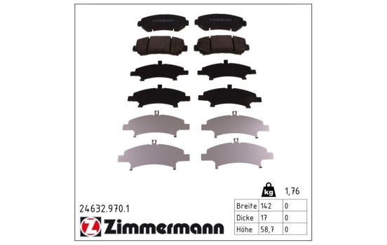 Brake Pad Set, disc brake rd:z 24632.970.1 Zimmermann, Image 2