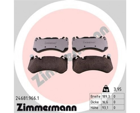 Brake Pad Set, disc brake rd:z 24681.966.1 Zimmermann