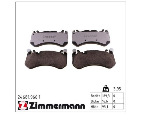 Brake Pad Set, disc brake rd:z 24681.966.1 Zimmermann, Image 2