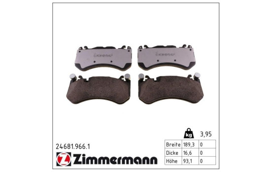 Brake Pad Set, disc brake rd:z 24681.966.1 Zimmermann, Image 2