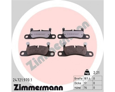 Brake Pad Set, disc brake rd:z 24721.970.1 Zimmermann