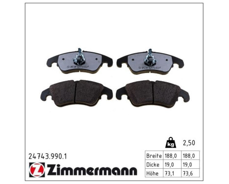 Brake Pad Set, disc brake rd:z 24743.990.1 Zimmermann