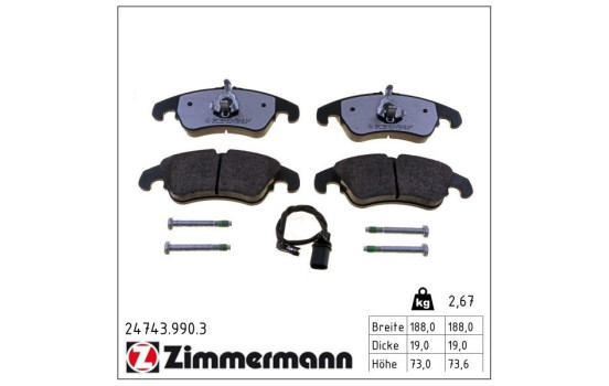 Brake Pad Set, disc brake rd:z 24743.990.3 Zimmermann, Image 2