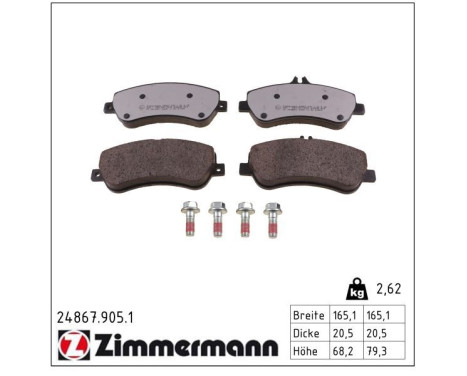 Brake Pad Set, disc brake rd:z 24867.905.1 Zimmermann, Image 2