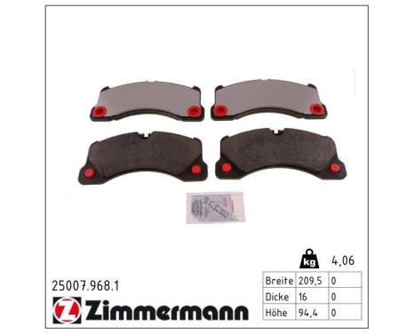 Brake Pad Set, disc brake rd:z 25007.968.1 Zimmermann, Image 2