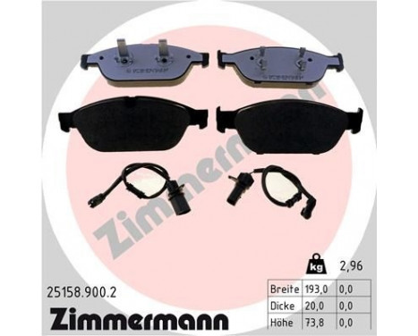 Brake Pad Set, disc brake rd:z 25158.900.2 Zimmermann, Image 2