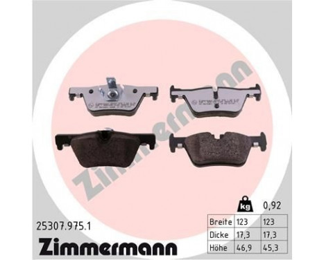 Brake Pad Set, disc brake rd:z 25307.975.1 Zimmermann