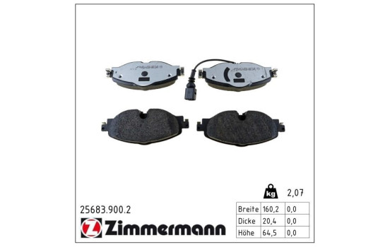 Brake Pad Set, disc brake rd:z 25683.900.2 Zimmermann