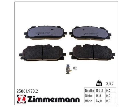 Brake Pad Set, disc brake rd:z 25861.970.2 Zimmermann, Image 2