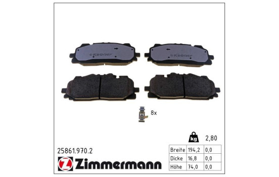 Brake Pad Set, disc brake rd:z 25861.970.2 Zimmermann, Image 2